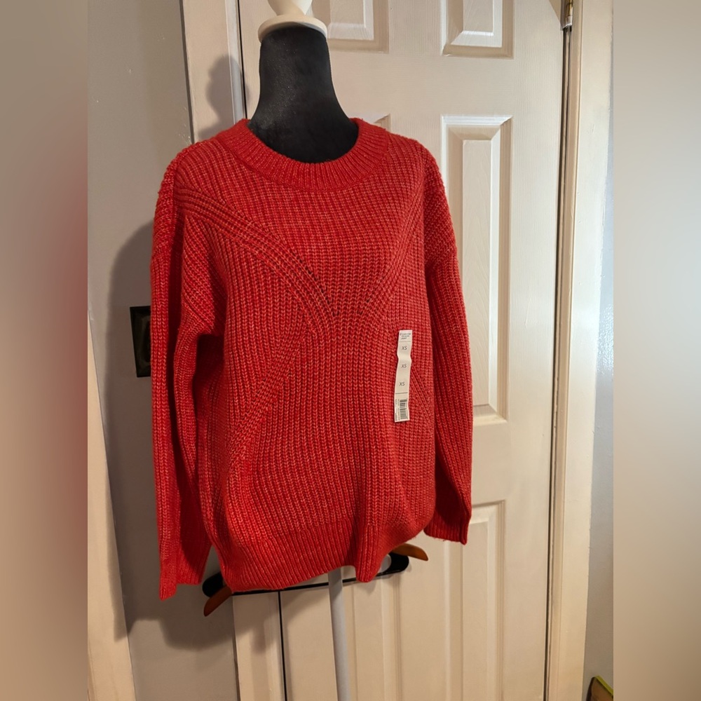 NWOT Sonoma Vibrant Red Knit Pullover XS